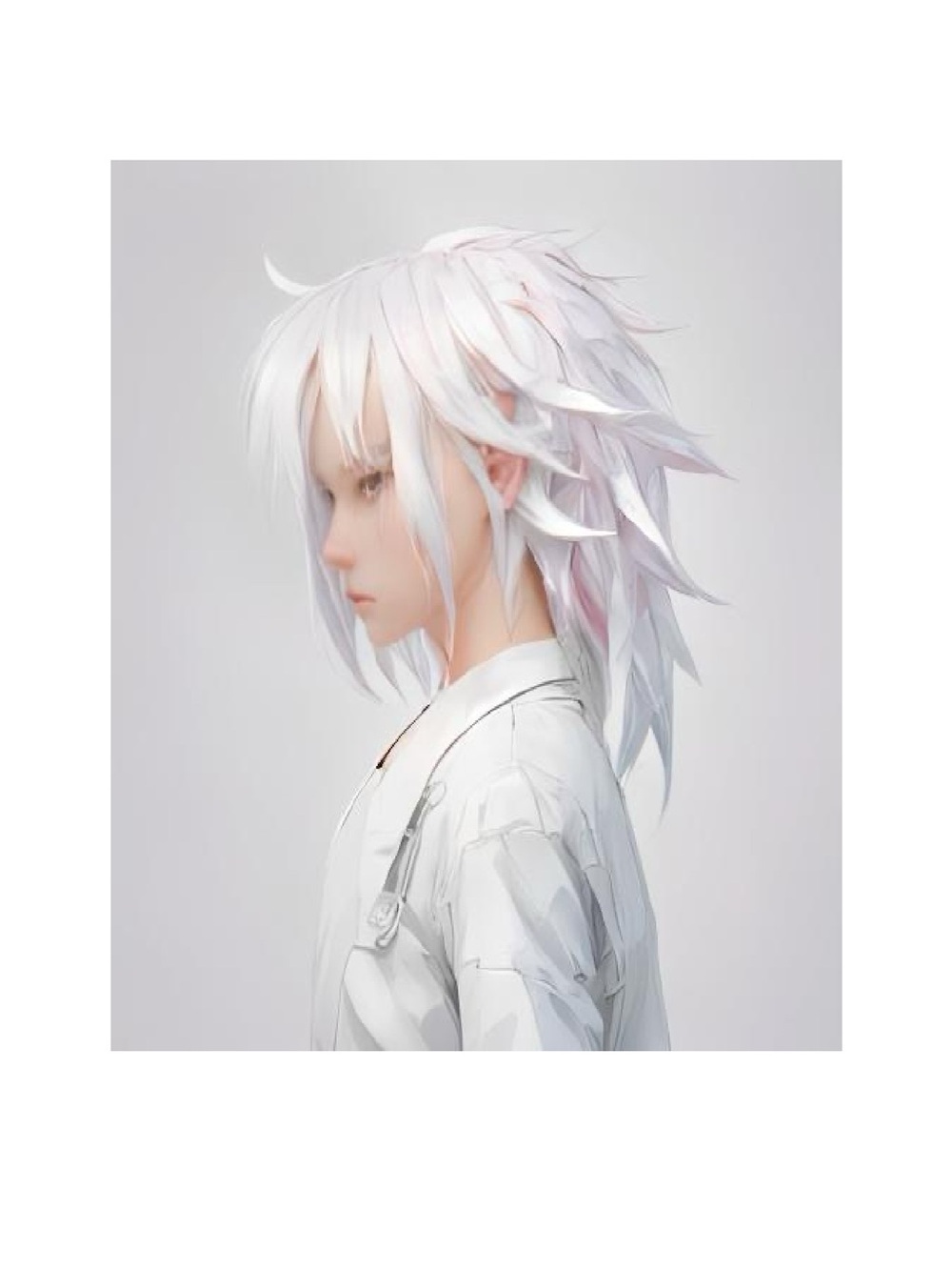 White digital art Anime-Style Character Poster - by me